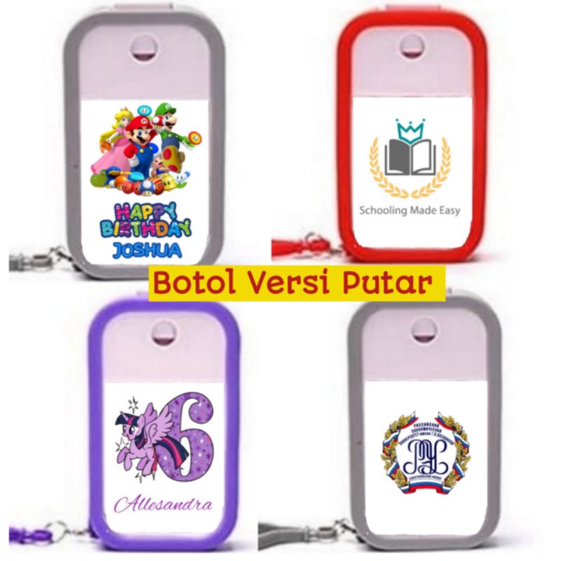 GROSIR Custom Hand Sanitizer Kotak Spray Lengkap Sudah Termasuk Sticker Custom Souvenir Pernikahan U