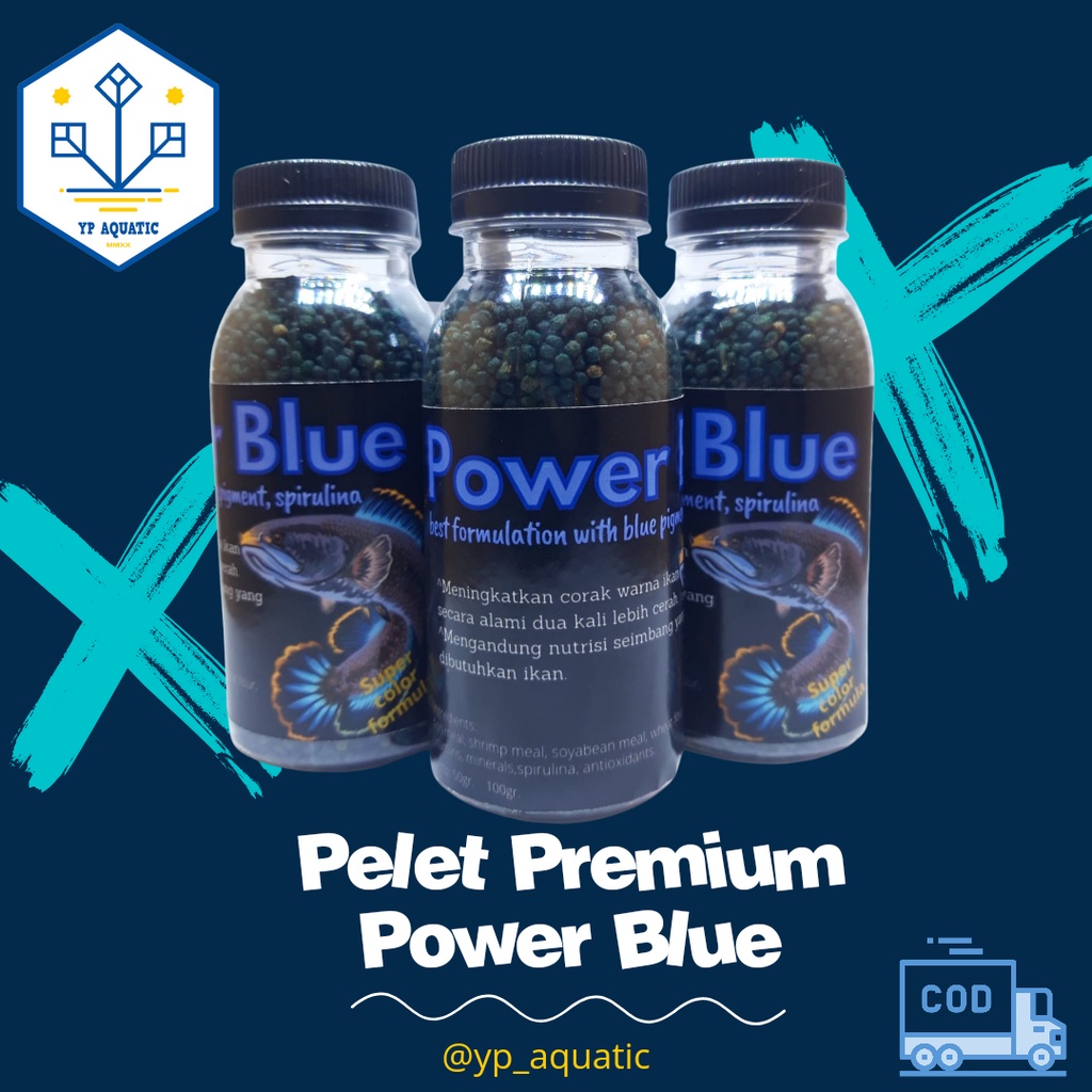 Pelet Premium Ikan Channa Power Blue 50gr