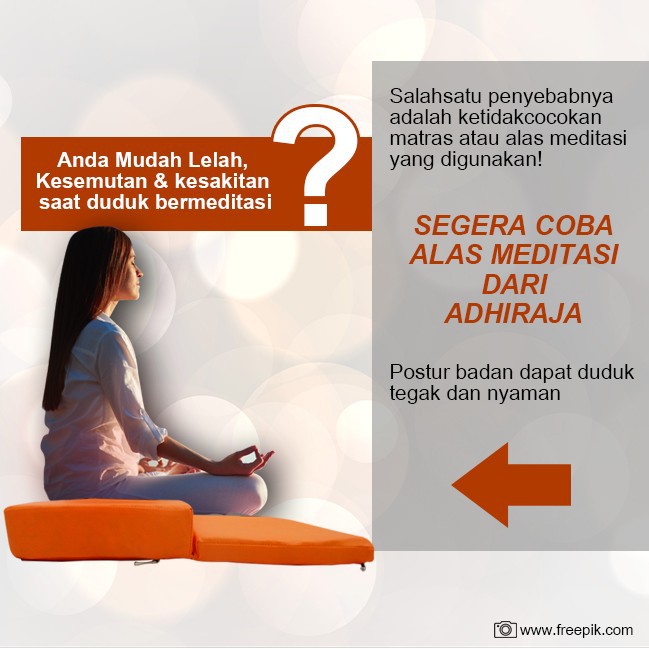 Matras / Bantal/Alas Meditasi (Bantal doa/duduk) Persegi Orange