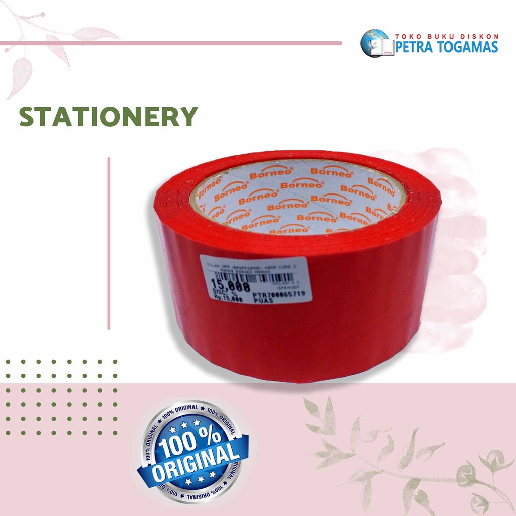 

PROMO!!!!ISOLASI PLAKBAND OPP 2"X100YD/4.8 CM CORE ORANGE BORNEO