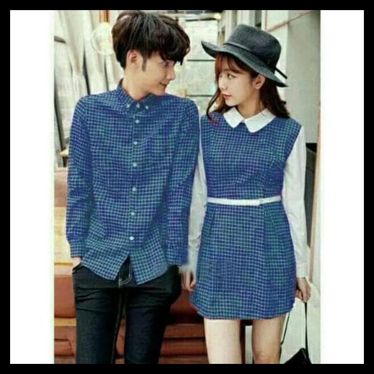 L948 Dress Couple / Dress Pasangan / Kemeja Couple / Kemeja Pasangan Kotak 99Aj