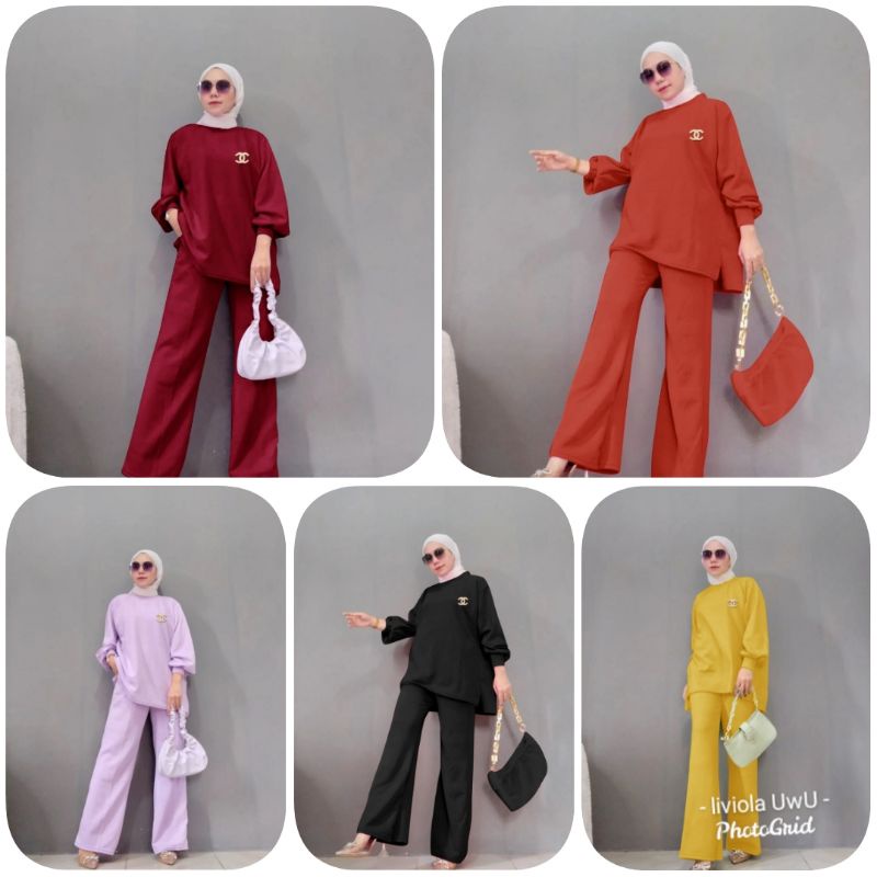 SET RONA KNIT SETELAN BAJU DAN CELANA JUMBO SETELAN RAJUT VI