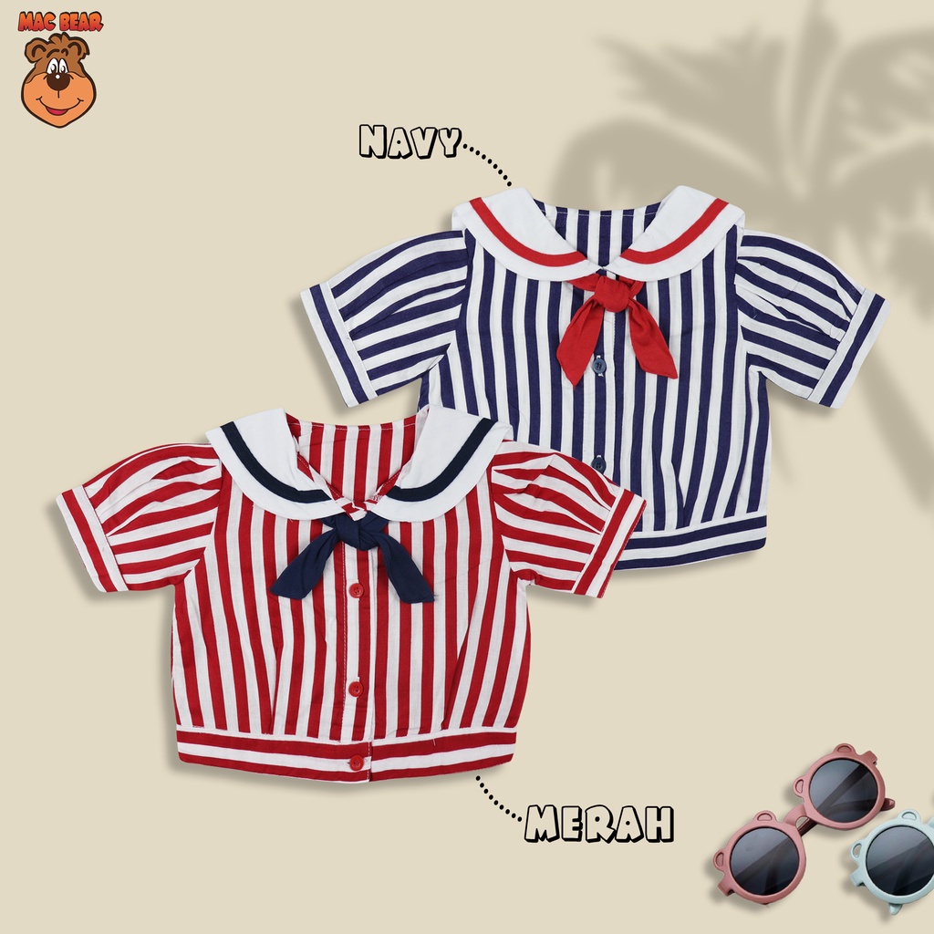 MacBee Setelan Anak Perempuan Sailor Collection Bethari Stripe Carren 6 bulan - 12 tahun-1
