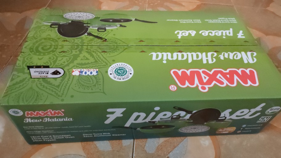Panci Set Maxim Halania 7pc Wajan Frypan Wok Pan Penggorengan Saucepan Halania Panci Wok Frypan