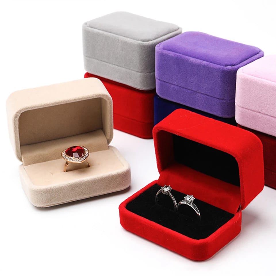 Kotak Cincin Beludru Couple Pasangan Jewelry Cincin Box Anting Bludru Penyimpanan Emas Cincin Anting Velvet Lamaran / Nikah F630