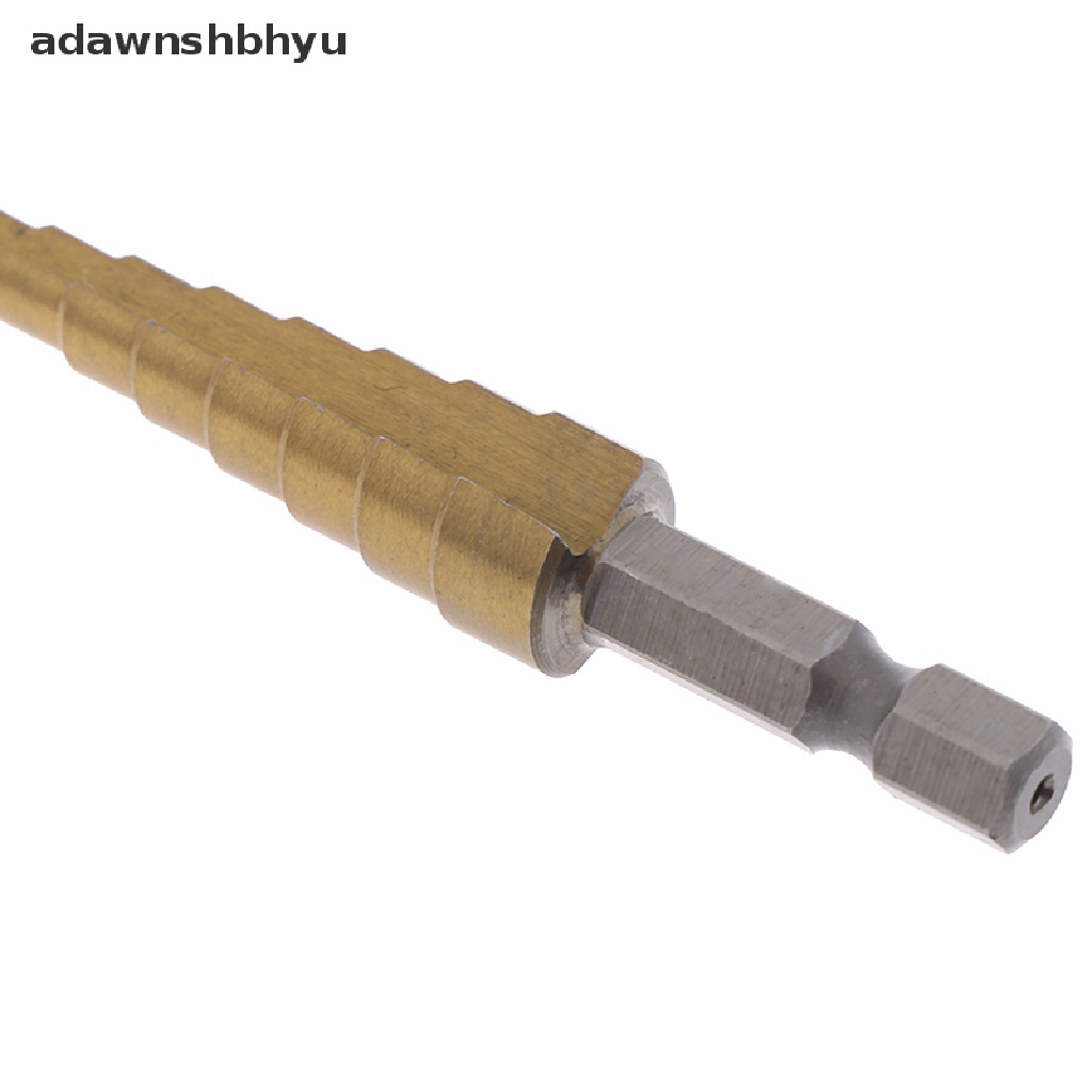 Adawnshbhyu 3-12mm Coated Stepped Drill Bits Hex Handle Mata Bor Besi Alat Listrik