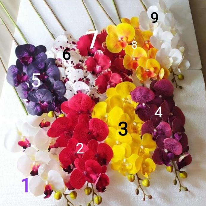 Rangkaian Anggrek Latex bunga anggrek artificial bunga meja hiasanmeja MURAH