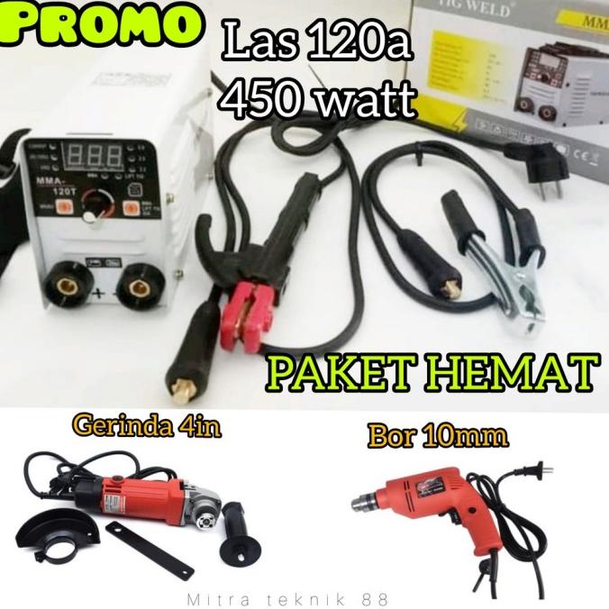 WL409 PAKET TUKANG LAS Murah Hemat 3 ITEM Mesin Las 450 Watt TIG WELD