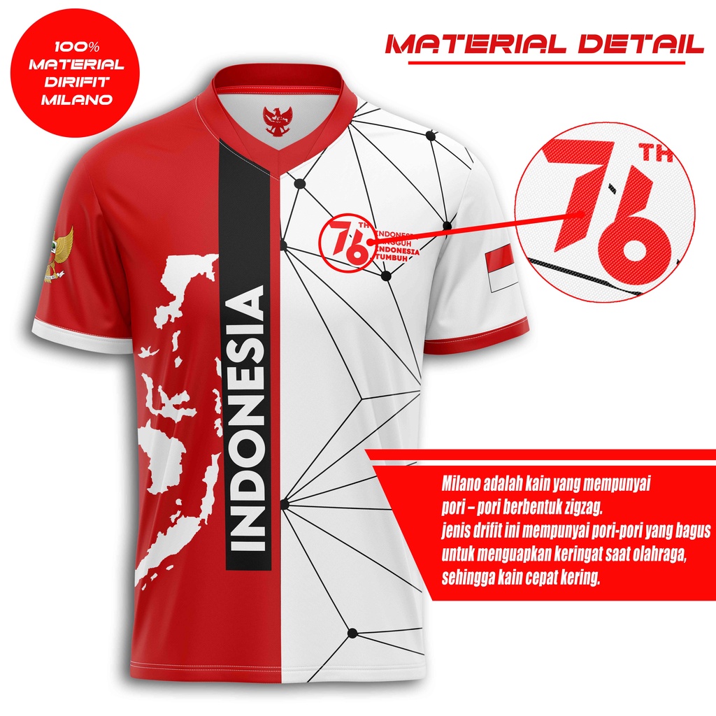 BAJU KAOS JERSEY PREMIUM SERIES INDONESIA HUT RI 78 DIRGAHAYU TANAH AIRKU LIMITED EDTION