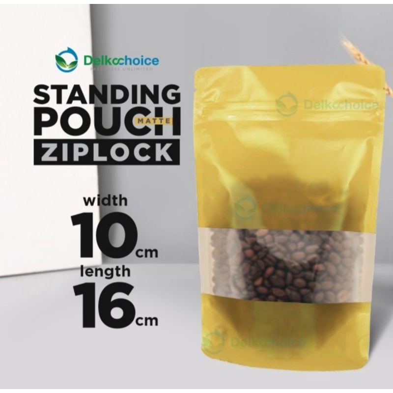 Standing Pouch Window Matte Gold