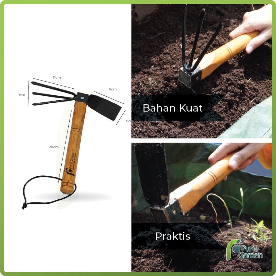 Sekop Garu Cangkul Koret Pencabut Rumput Gardening Tools Purie Garden PG KDR