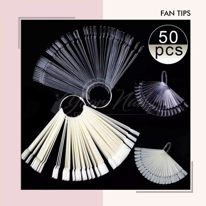 Fan tips wheel cream clear natural bening display kuku color chart nail polish
