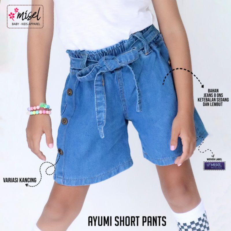 (1-7 Tahun) Celana Jeans Pendek Anak Perempuan Cewek Misel Jeans Ayumi Short Pants Usia 1 2 3 4 5 6 7 Tahun