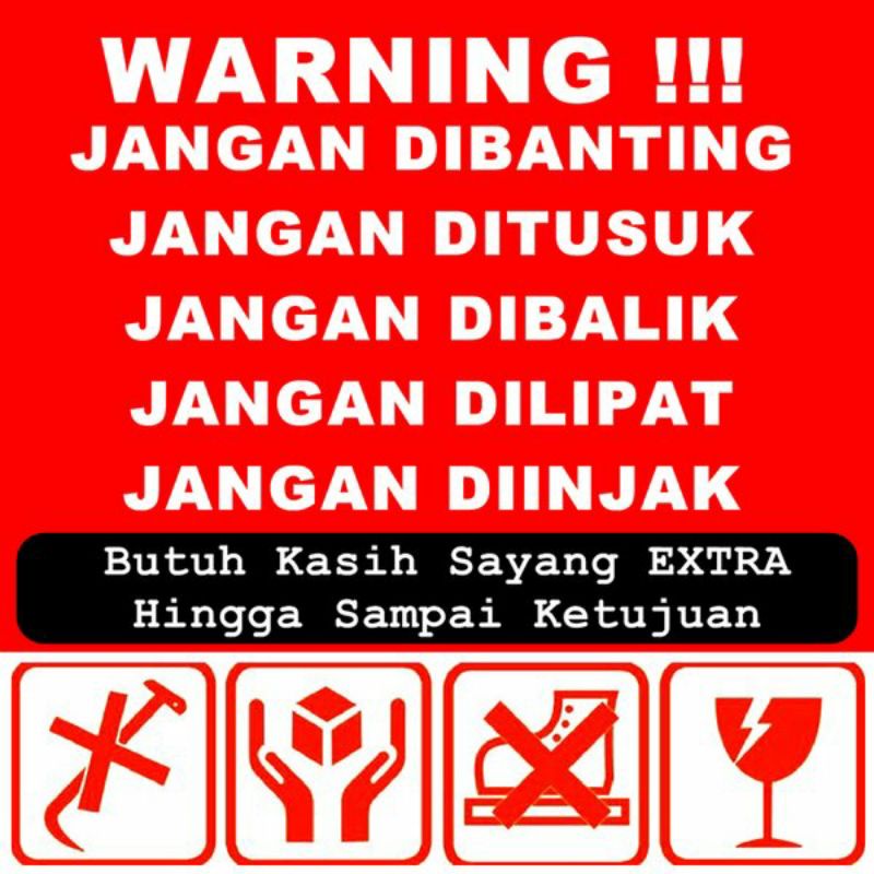 Jual Cetak Stiker Label Produk Fragile Anti Pecah isi 100pcs bisa