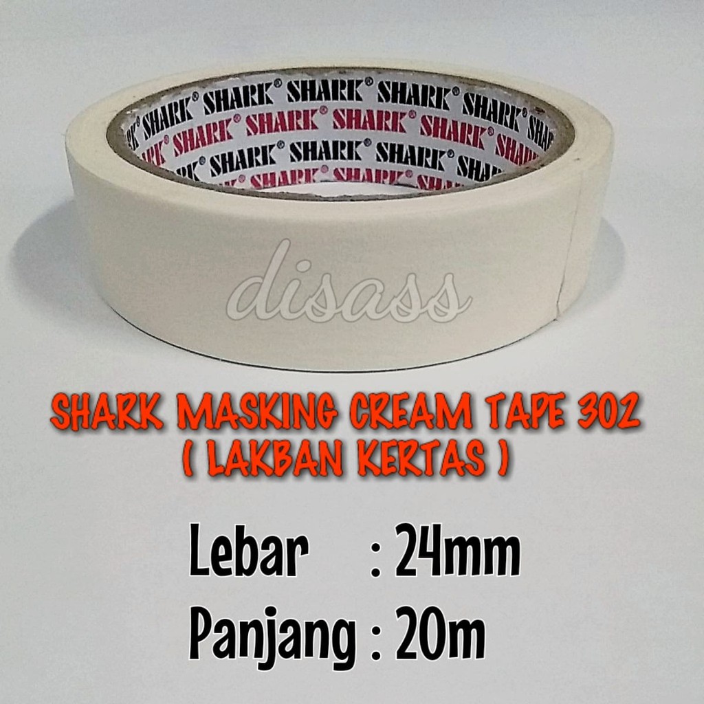 

SHARK MASKING CREAM TAPE 302 24mm (Lakban Kertas) - DISASS JOGJA