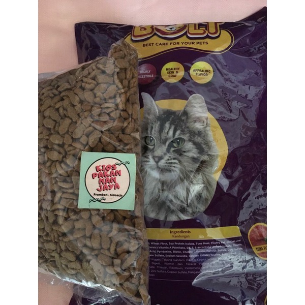 bolt pakan kucing repack 400g