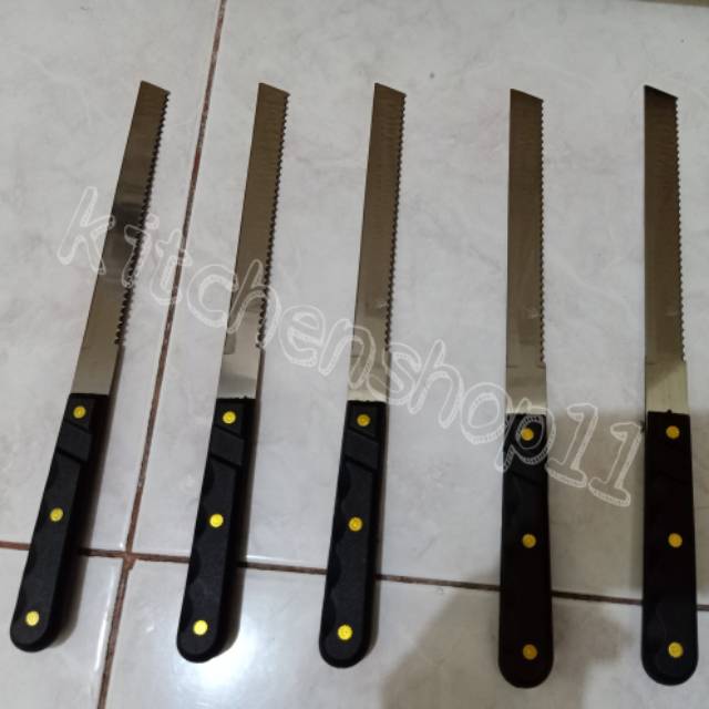 2 set knife bread / pemotong roti / Pisau roti / pisau kue / pisau bolu / pisau roti gagang hitam