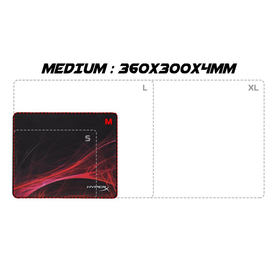 Mousepad HyperX Fury S Medium Speed Edition Pro - Anti-Fray Gaming Pad