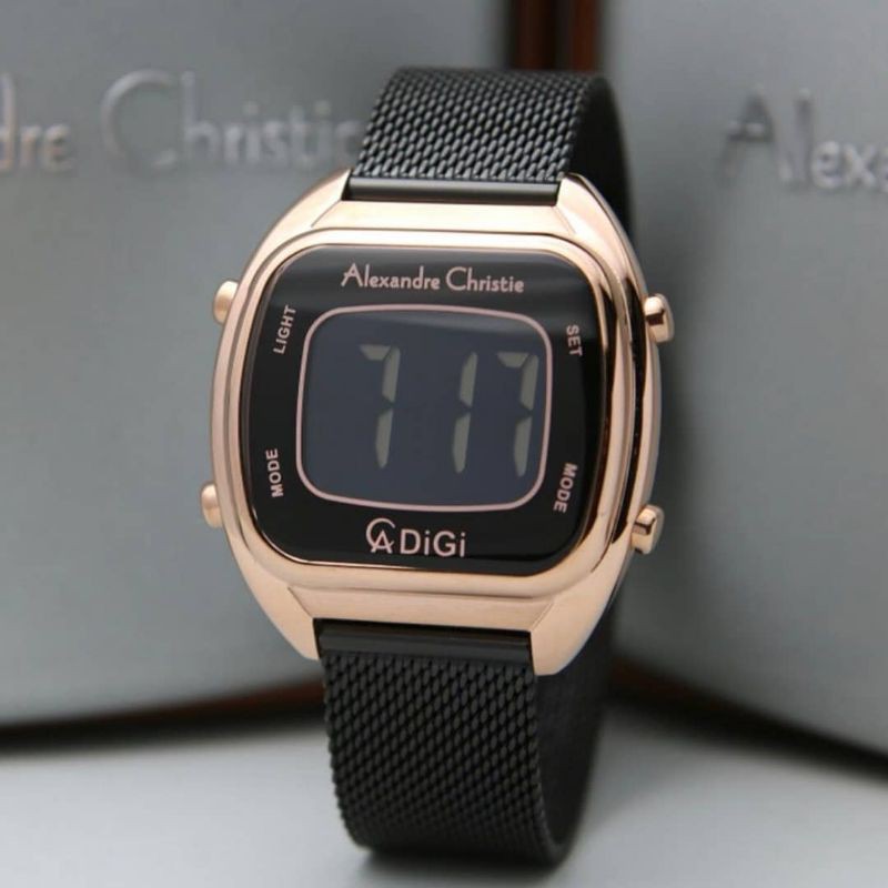 Jam Tangan Alexander Christie Digital Wanita rosegold black ac9335