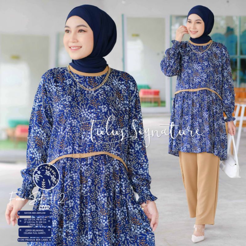 FONA SET #2 BY TULUS SIGNATURE / ONE SET WANITA MUSLIMAH / Setelan baju wanita kekinian