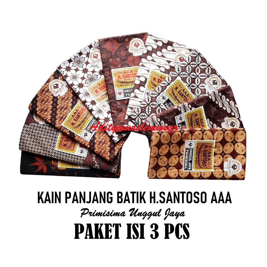 PAKET HEMAT 3 PCS KAIN JARIK BATIK PEKALONGAN PRINTING HALUS PANJANG MELAHIRKAN H SANTOSO