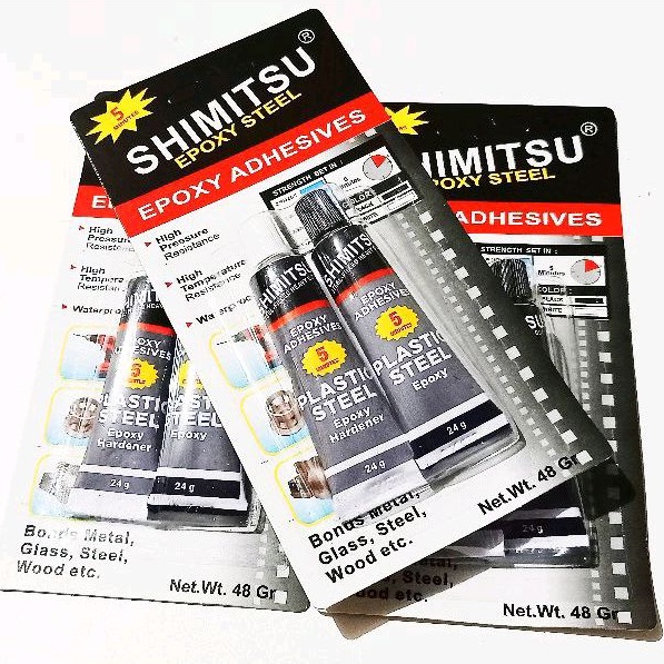 LEM PLASTIC STEEL EPOXY LEM 5 Menit Net 48Gr {Shimitsu Quality}