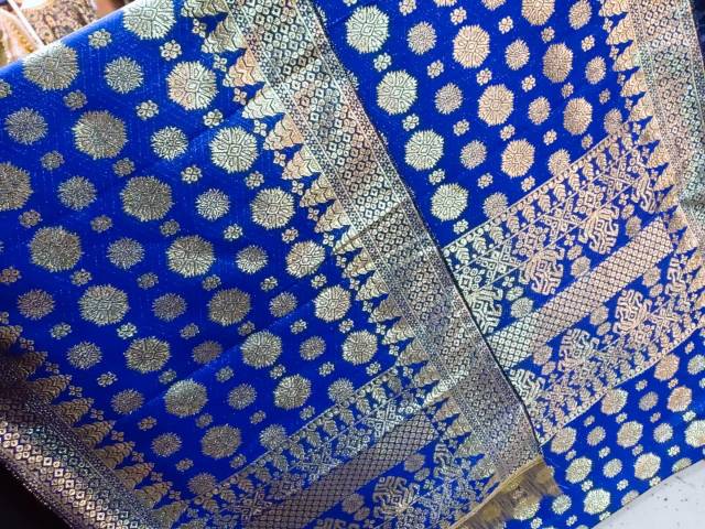 SONGKET TENUN MESIN MOTIF CANTIK MANIS REBUNG KRISTAL ATBM