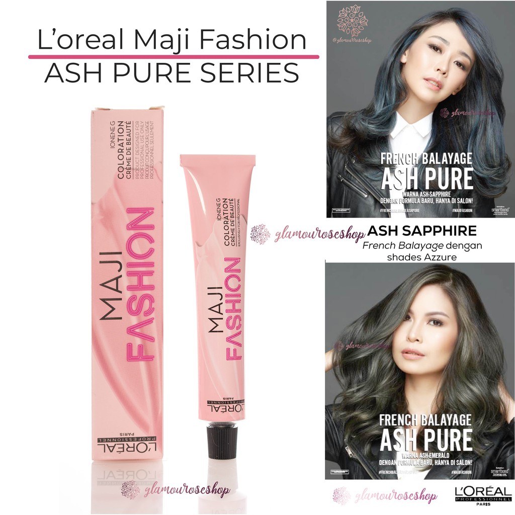 Loreal Maji Fashion Pastel / L'oreal Majirel Maji Fashion Ash Pure 50 ml Part 4 ( FREE CAPE )