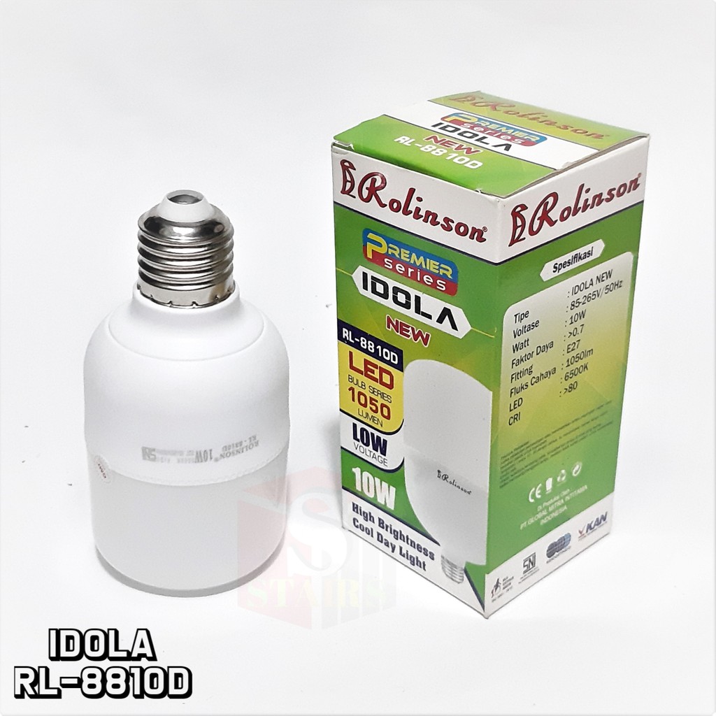 Bohlam Fitting ROLINSON LED 10 Watt Super Terang Cahaya Putih RL-8810D