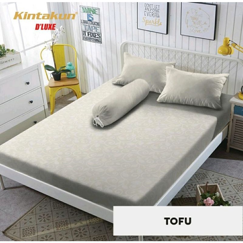 Sprei Kintakun queen 180x200 Tinggi 30cm Polos Korea Seprei Kasur No 1