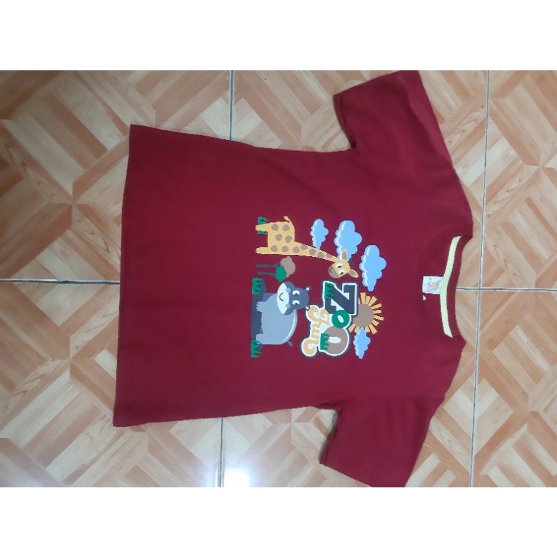 Kaos anak Little M Zoo Fun Maroon