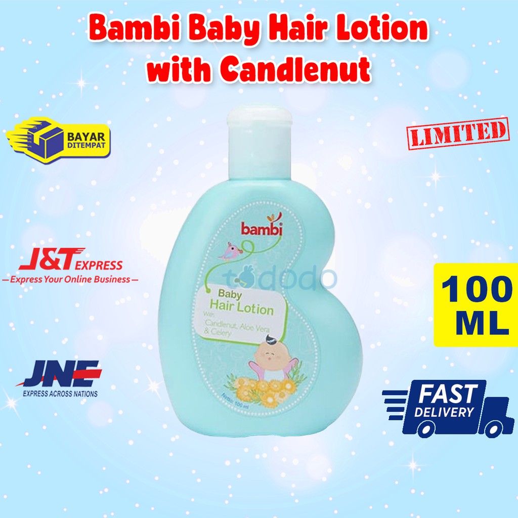 Bambi Baby Hair Lotion with Candlenut, Aloe Vera &amp; Celery 100ml