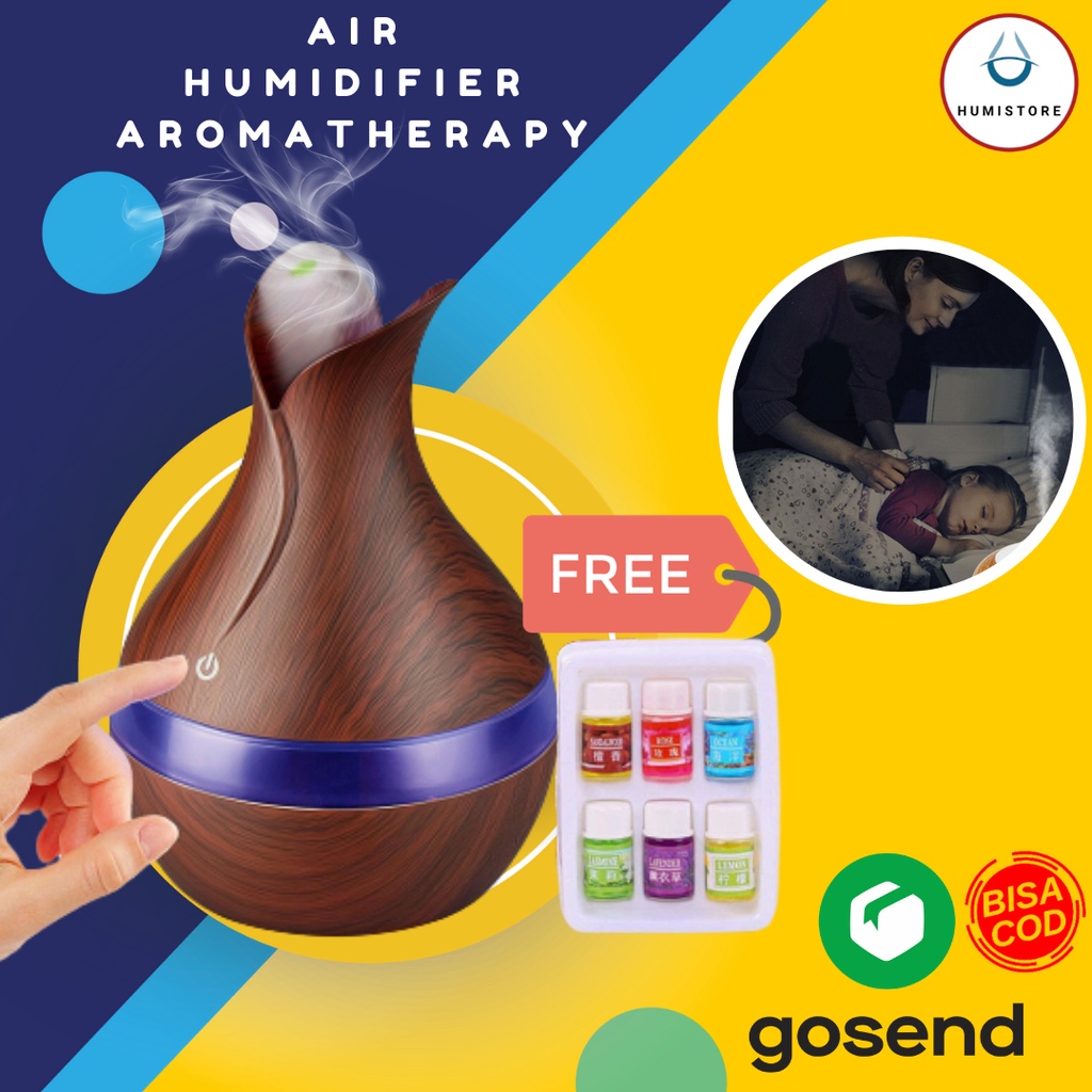Humidifier Ultrasonic  Aromatherapy by TAFFWARE-Tulip Brown + oil