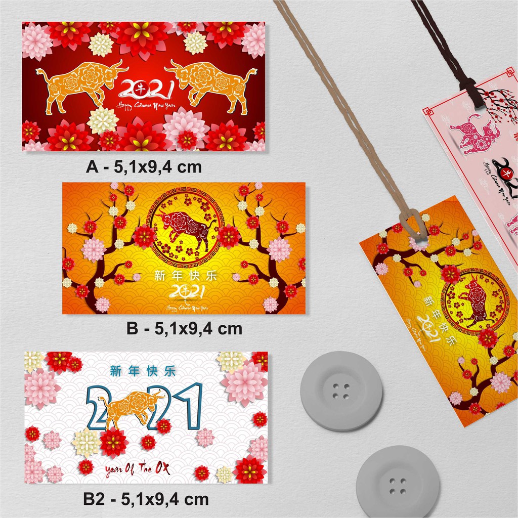 

Hang Tag/Kartu Ucapan/label hadiah Imlek/Tahun Baru China 1 sisi