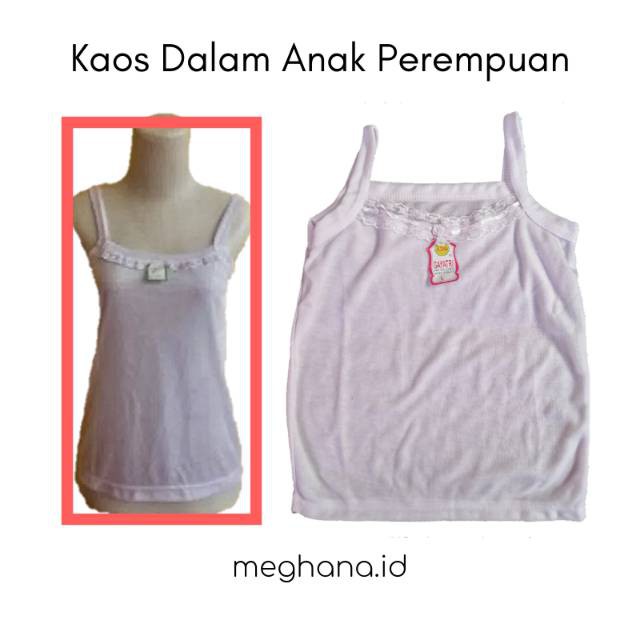 Singlet RENDA PUTIH  M L XL 3L Remaja / Singlet Anak Remaja Murah