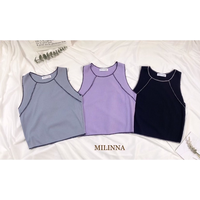 Tank Top Bangkok Milinna / Atasan Kaos Crop Import Bangkok (BJMLNPT86)