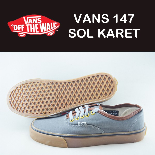 sepatu pria Vans 147 Kanvas Sol Karet abu