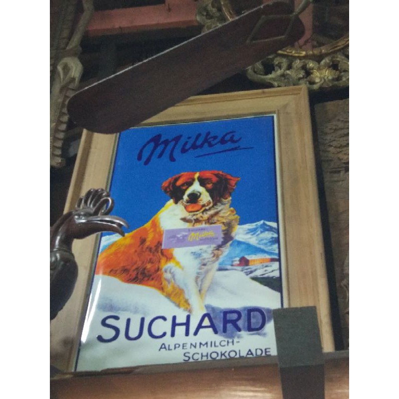 

Papan Iklan Enamel Milka Suchard Jadul Antik