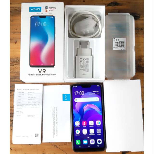 VIVO V9 4/64 Gold Fullset Mulus Second Like New Bekas Berkualitas Preloved Handphone HP