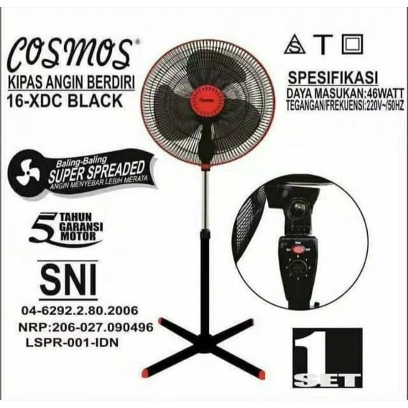 COSMOS 16 XDC Stand Fan 16 inch / Kipas Angin Berdiri