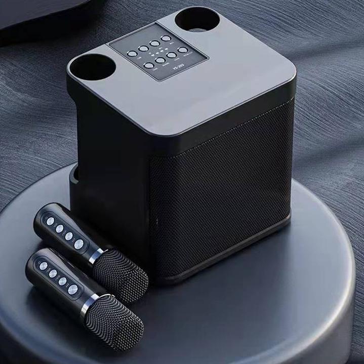 Terbagus.. karaoke speaker bluetooth 2 mic wireless (Built-in membatalkan fungsi suara asli) - Garan