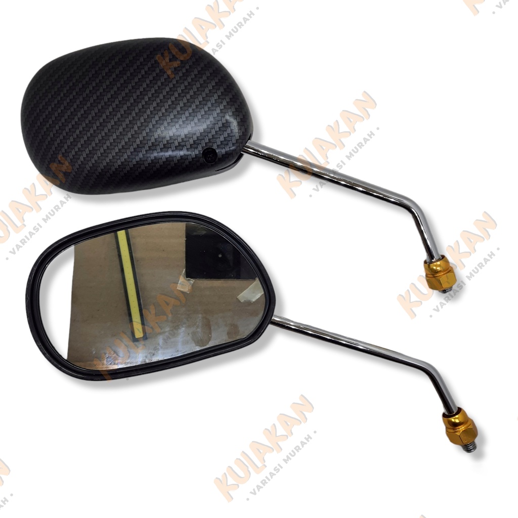 Spion Mio Beat Jupiter Karbon Carbon Tangkai Gagang Crom Krom Chrome Monel Gold Import Sepasang