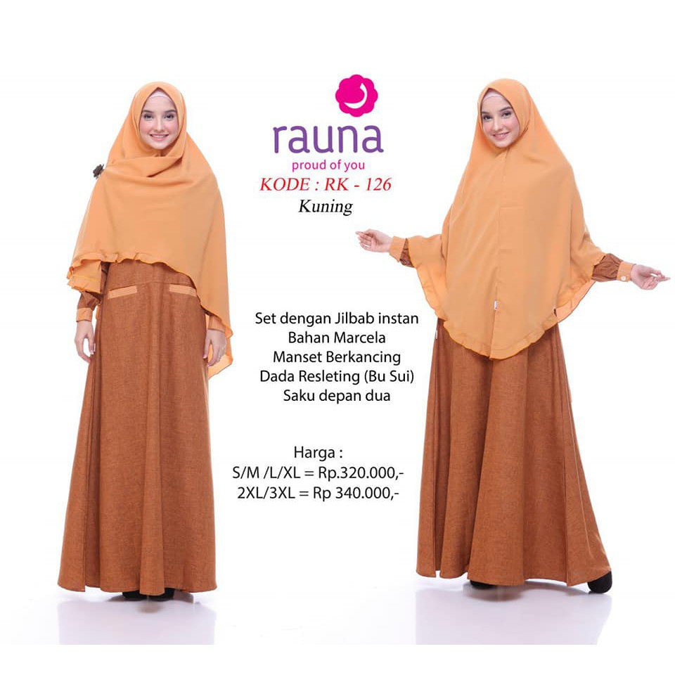 Dress Wanita Syar'i / Gamis Rauna RK- 125 / 126 / Fashion Muslim