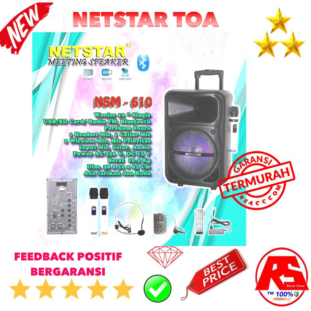 Promo SPEAKER PA NETSTAR TOA MEETING 10 INCH WIRELESS Original Berkualitas