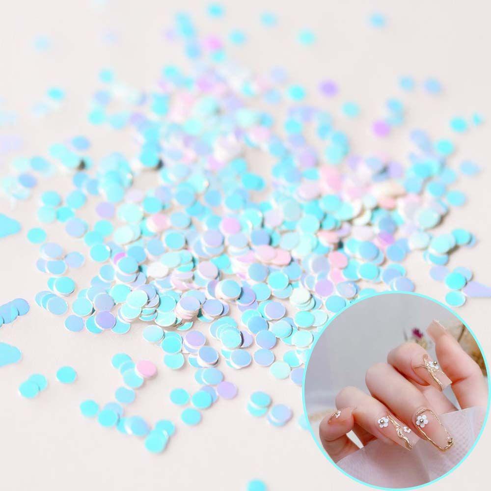 AUGUSTINA Agustina Round Nail Art Sequin Ultra-Tipis Bentuk Bulat Simfoni Pesona DIY Nail Art Stiker