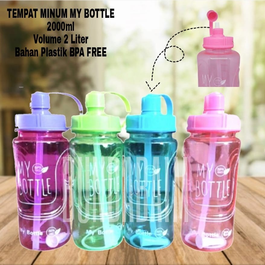 LT- [1000 GR] [ JUMBO - MY BOTTLE BESAR ] My Bottle 2 Liter / Botol Minum Sport