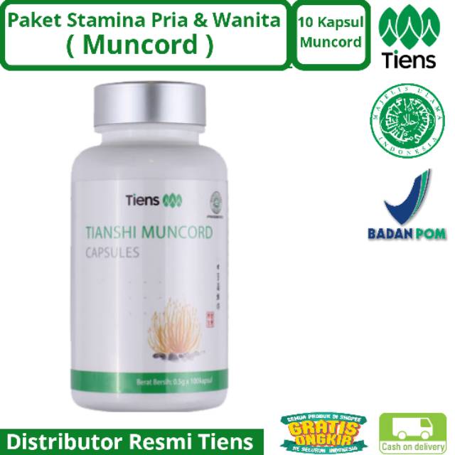 OBAT KUAT / TIENS MUNCORD / PENAMBAHAN STAMINA PRIA & WANITA / KEMASAN ECER 10 KAPSUL