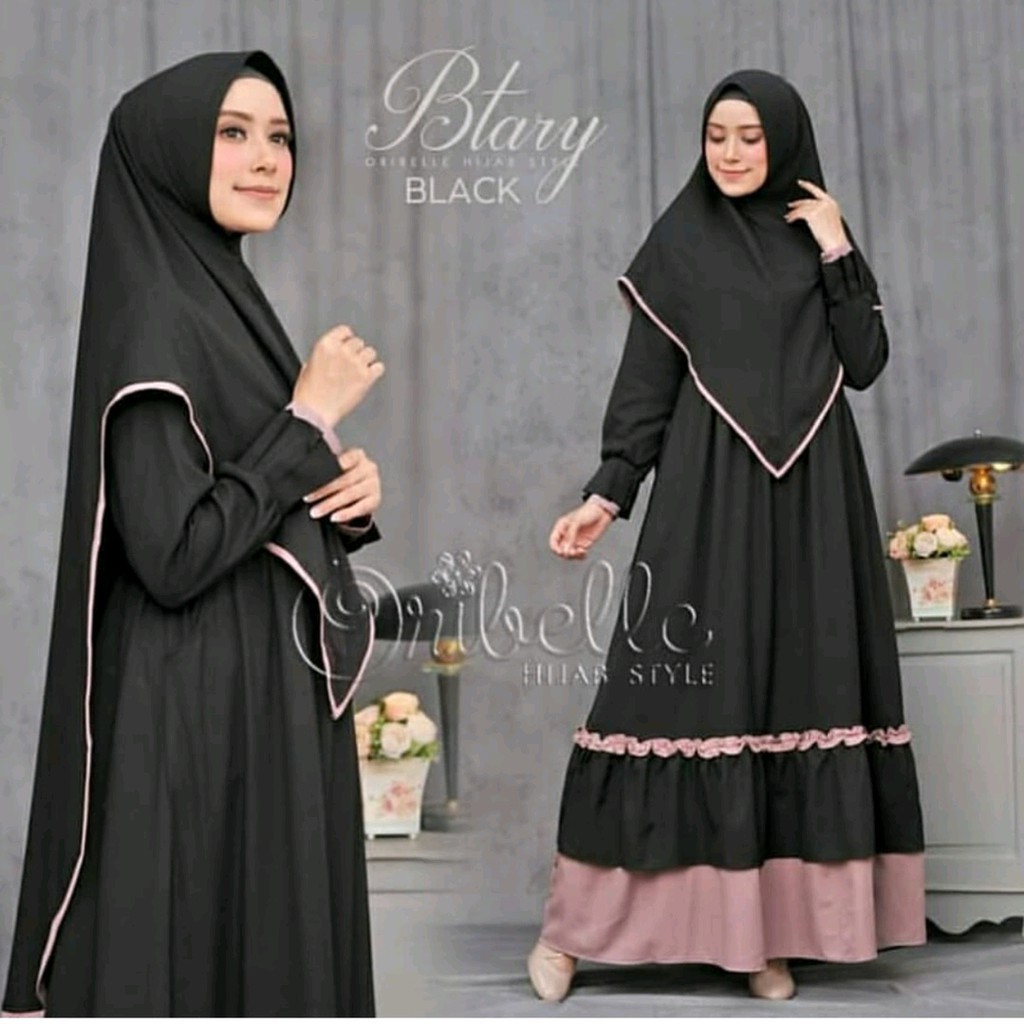 LUFY - Set Gamis+Khimar Syari | Hannah Series - mayung | Jamise Ukuan All size Termurah milo black
