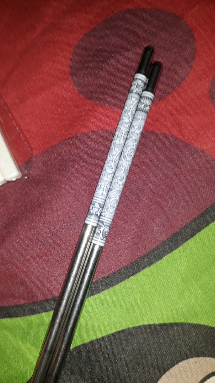 Sumpit Stainless Steel Ulir/chopsticks Motif 22,5cm