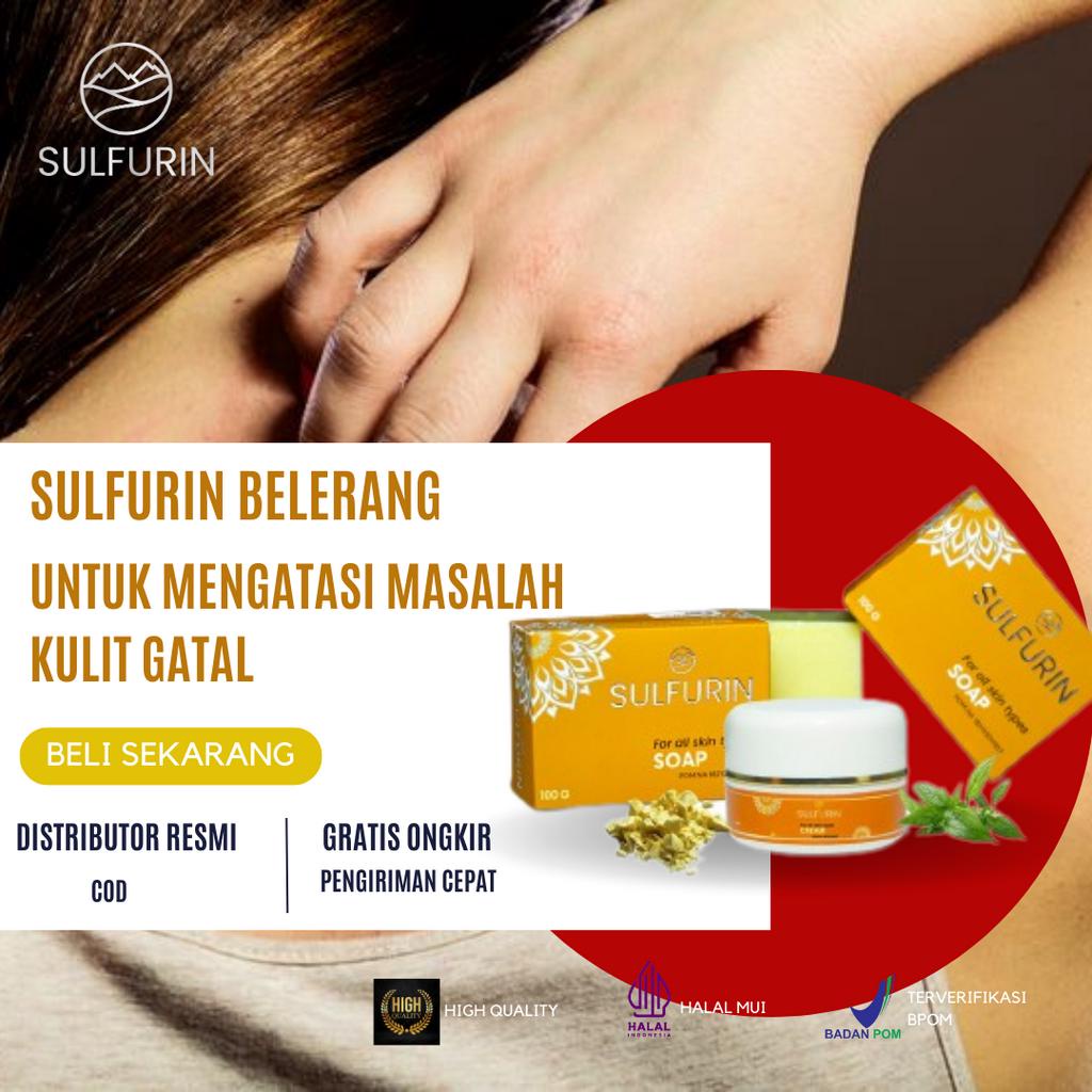 Sulfurin obat gatal kulit eksim scabies panu selangkangan sulfur belerang original bpom